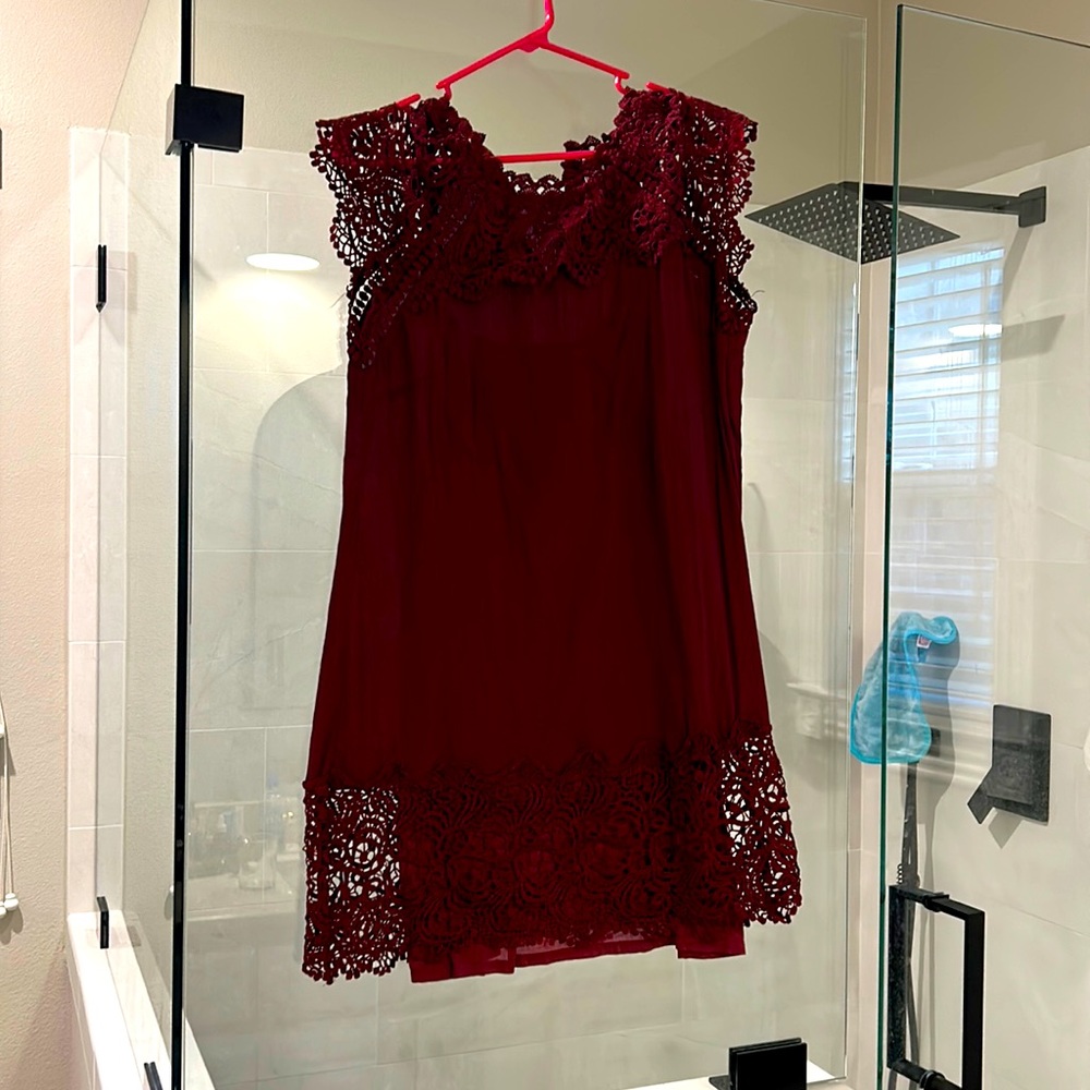 Maroon lace dress